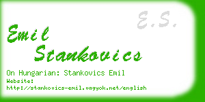 emil stankovics business card
